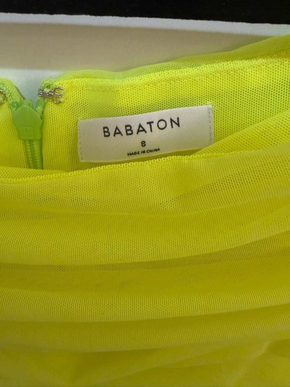 Babaton Neon Yellow Ruched Long-Sleeve Bodycon Dress - Picture 2 of 6